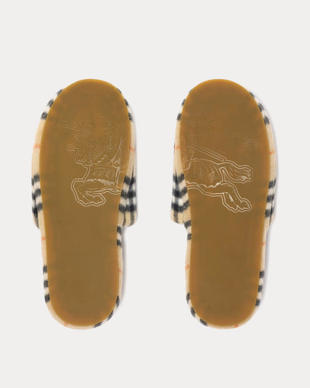 Burberry Check Wool Blend Sand Beige Slippers - 3