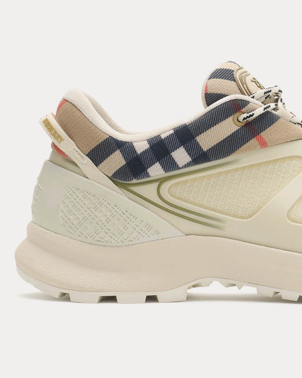 Burberry Discover Check & Mesh Tundra Beige / Sand Beige Low Top Sneakers - 5