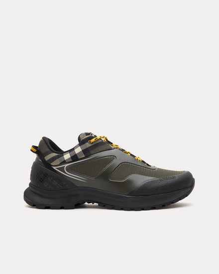 Burberry Discover Check & Mesh Thicket Green Low Top Sneakers - 1