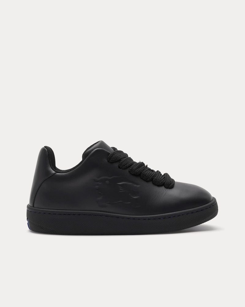 【新品】BURBERRY 黒レザー シューズ 25.5 Burberry Men's Box Leather Black Low Top Sneakers