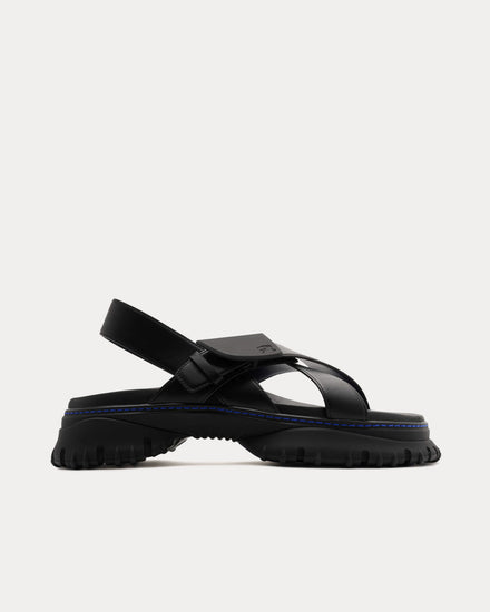 Burberry Pebble Leather Black Sandals - 1