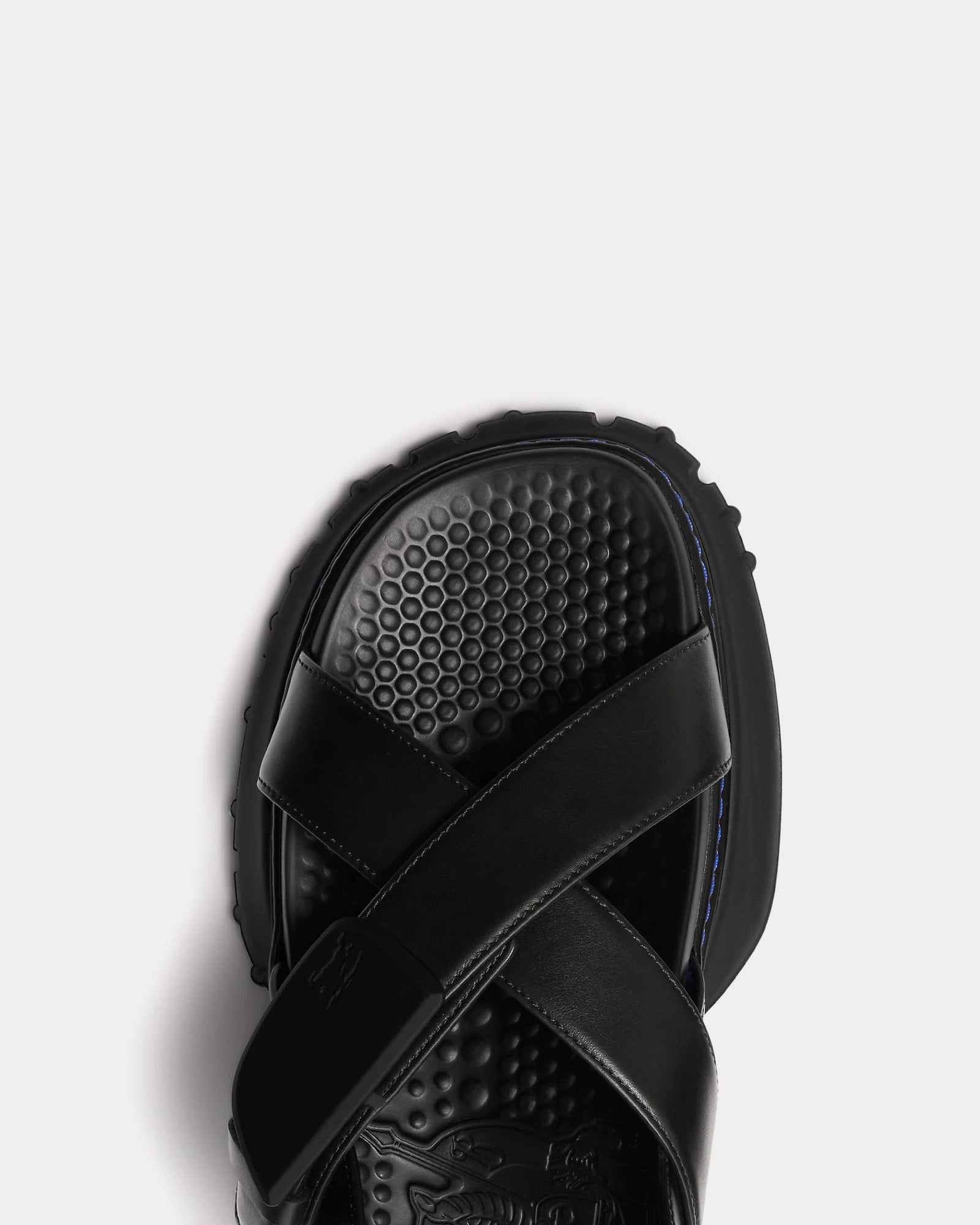 Burberry - Pebble Leather Black Sandals