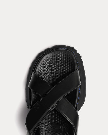 Burberry Pebble Leather Black Sandals - 4