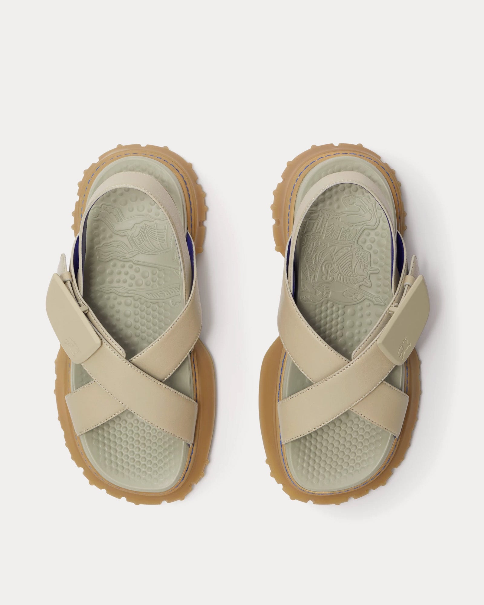 Burberry - Pebble Leather Field Sandals