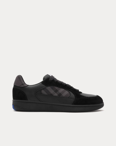 Burberry Check Terrace Leather Black / Lead Grey Low Top Sneakers