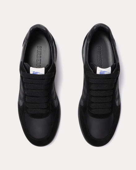 Burberry Check Terrace Leather Black / Lead Grey Low Top Sneakers - 2
