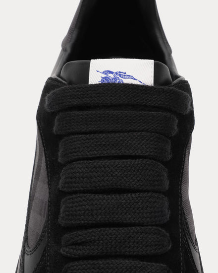 Burberry Check Terrace Leather Black / Lead Grey Low Top Sneakers - 6