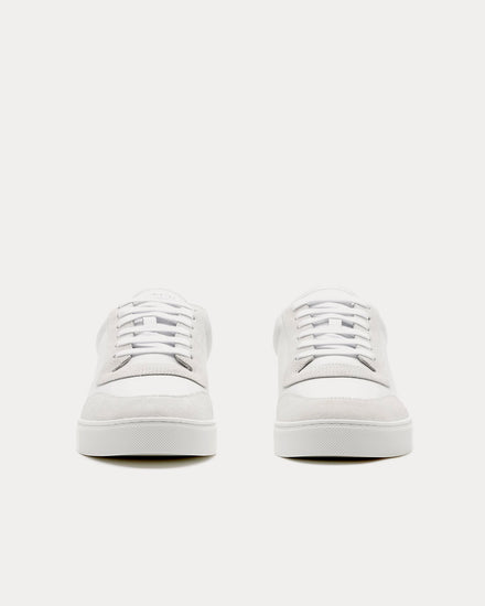 Burberry Leather & Check Cotton Optical White / Blue Low Top Sneakers - 3