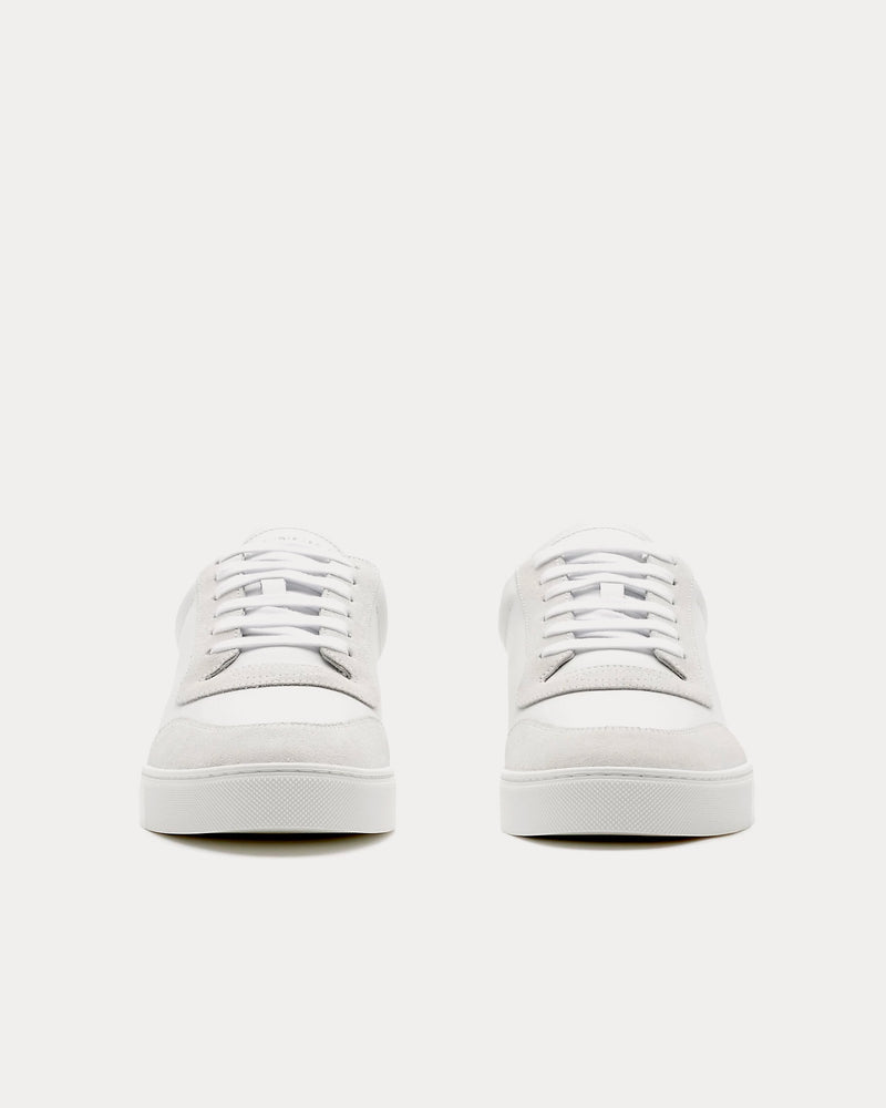 Burberry Leather & Check Cotton Optical White / Blue Low Top Sneakers - 3