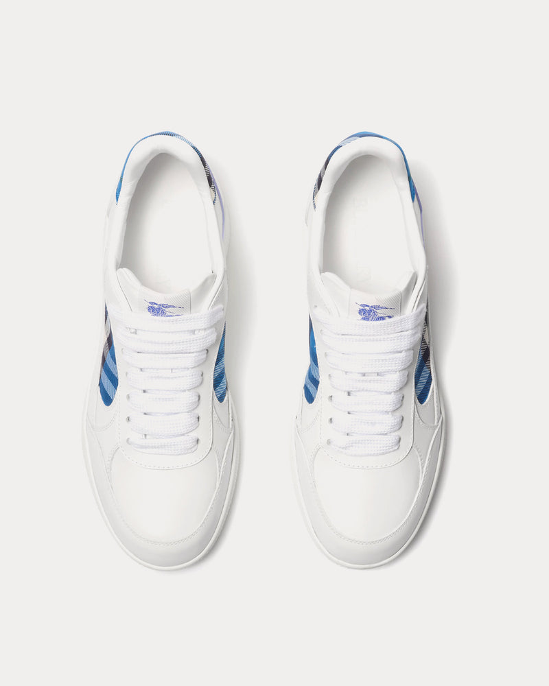 Burberry Check Terrace Leather White / Hyacinth Low Top Sneakers - 2