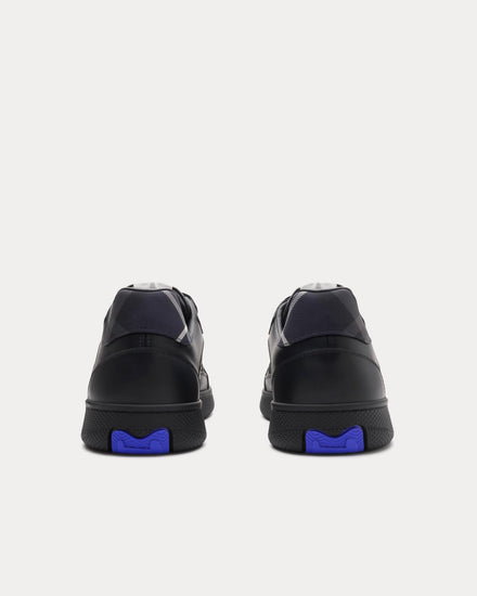 Burberry Check Terrace Leather Black / Storm Blue Low Top Sneakers - 3