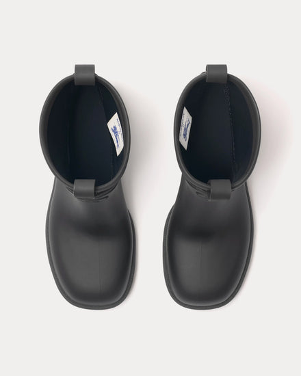 Burberry Rubber Marsh Stamp Heeled Black Low Boots - 2