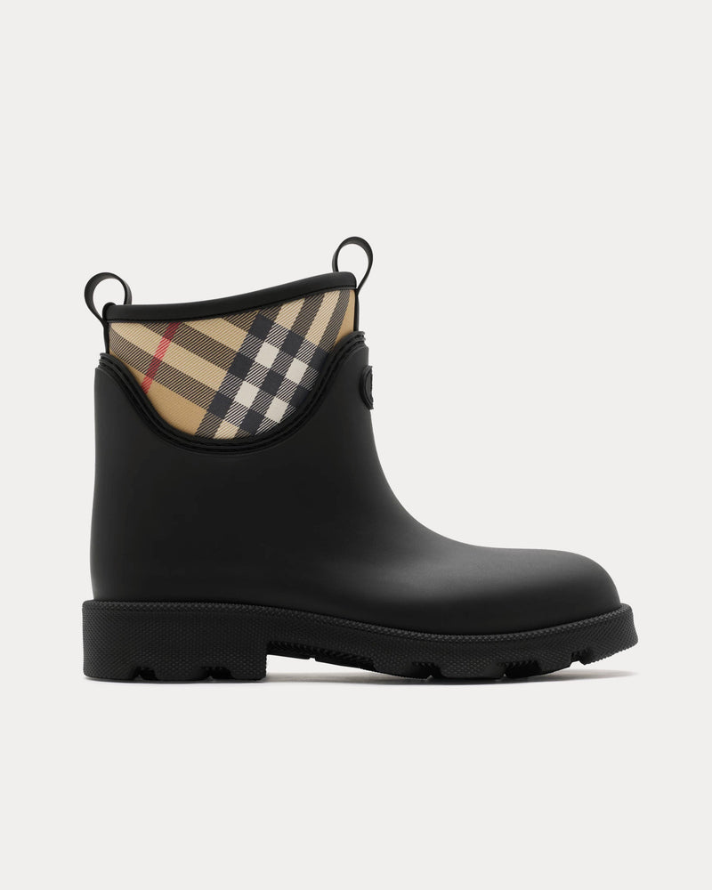 Burberry Rubber Marsh Stamp Black Low Boots - 1