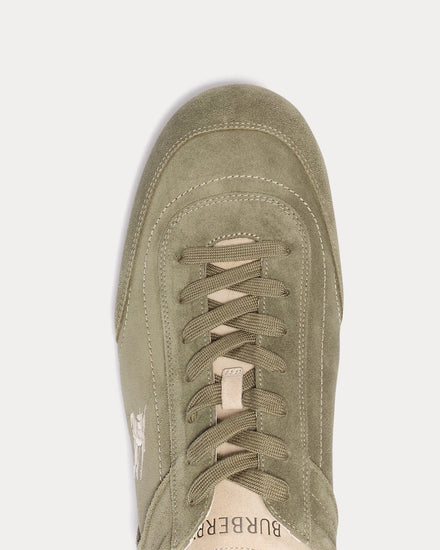 Burberry Knight Runner Suede Airforce Green / Tawny Beige Low Top Sneakers - 5