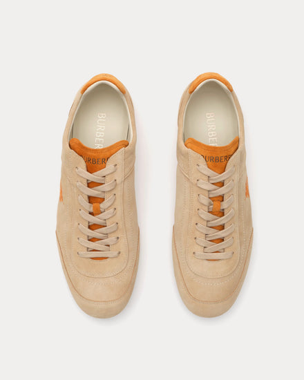 Burberry Knight Runner Suede Flax / Pumpkin Orange Low Top Sneakers - 2