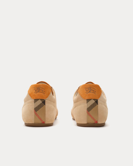 Burberry Knight Runner Suede Flax / Pumpkin Orange Low Top Sneakers - 4
