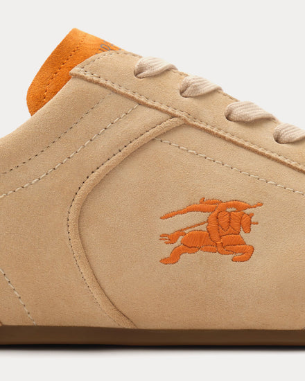 Burberry Knight Runner Suede Flax / Pumpkin Orange Low Top Sneakers - 5