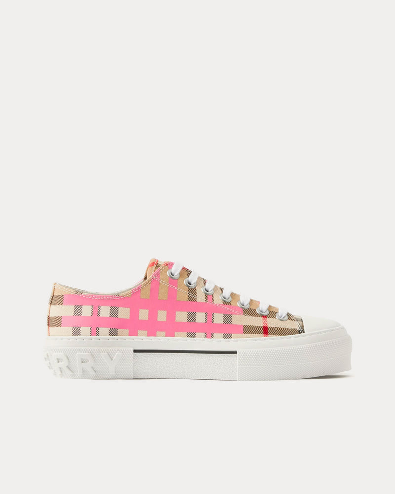 Burberry Women's Check Cotton Archive Beige / Pink Low Top