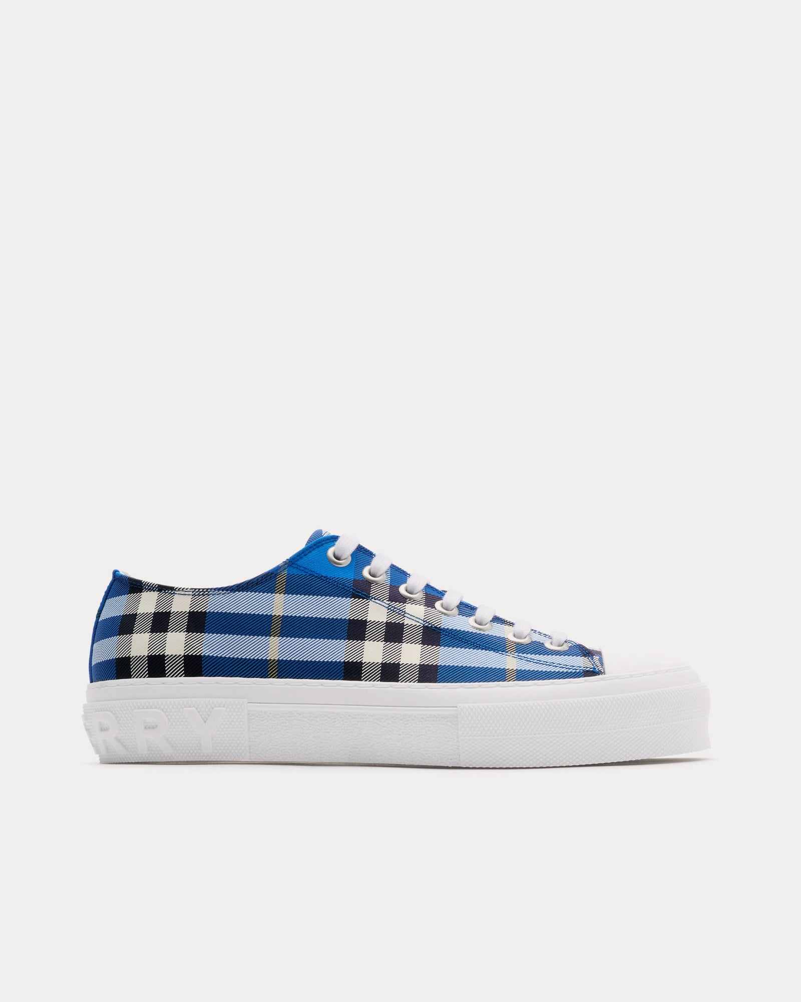 Burberry Men's Check Nylon Hyacinth Low Top Sneakers