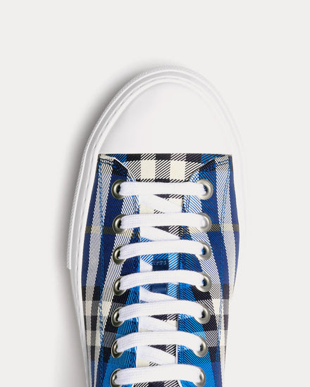 Burberry Check Nylon Hyacinth Low Top Sneakers - 5