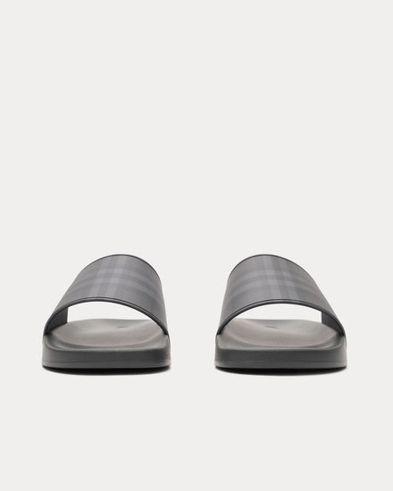 Burberry Check Lead Grey Slides - 3