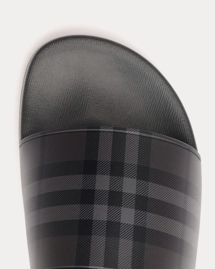 Burberry Check Lead Grey Slides - 6