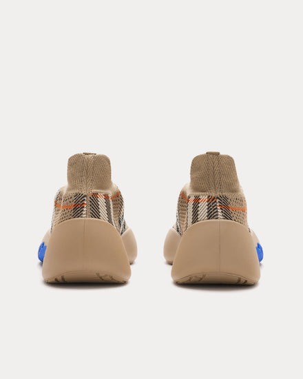 Burberry Check Neptune Knit Sand Low Top Sneakers - 3