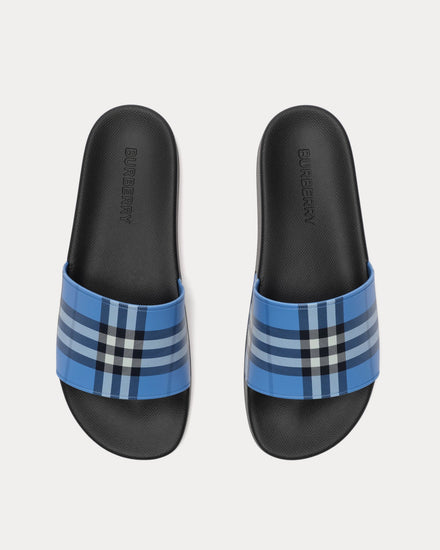 Burberry Check Cornflower Blue Slides - 2