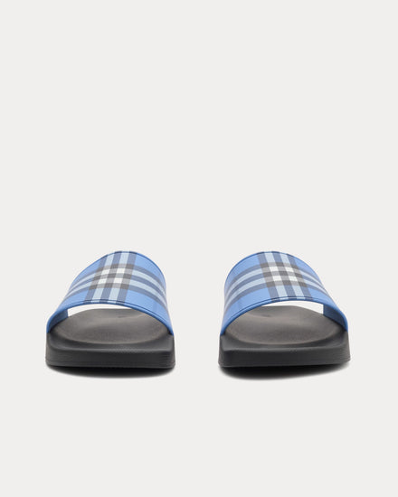 Burberry Check Cornflower Blue Slides - 3