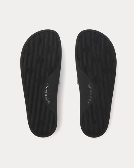 Burberry Check Cornflower Blue Slides - 4