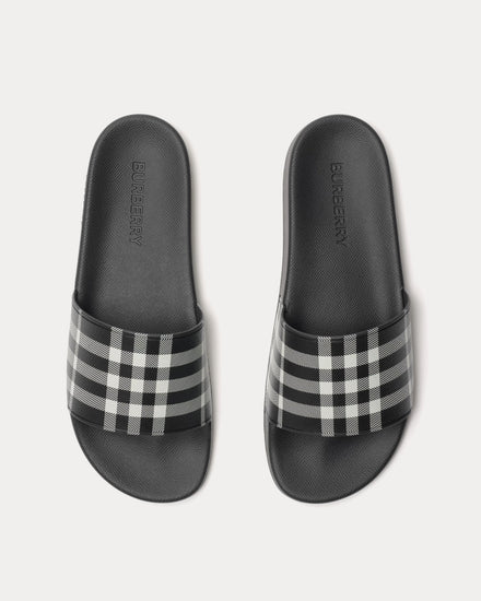 Burberry Check Archive Black / Calico Beige Slides - 2