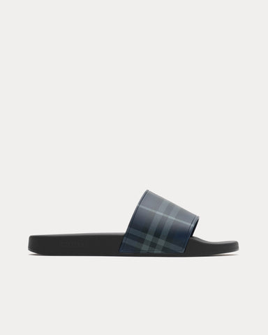 Burberry Check Storm Blue Slides