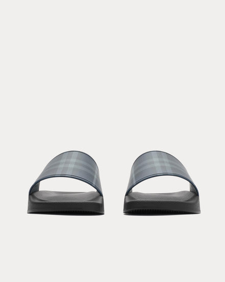 Burberry Check Storm Blue Slides - 3