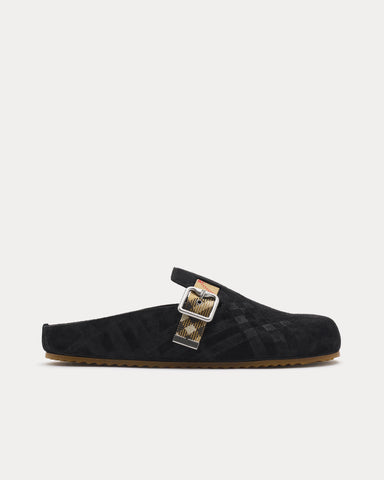 Burberry Urchin Suede Black Clogs