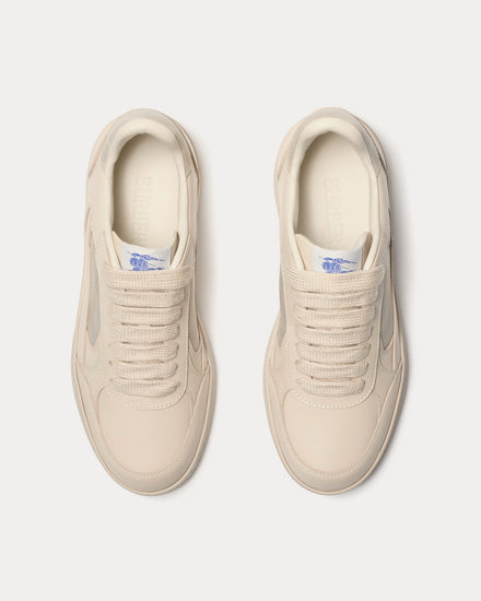 Burberry Check Terrace Leather Clam Beige Low Top Sneakers - 2