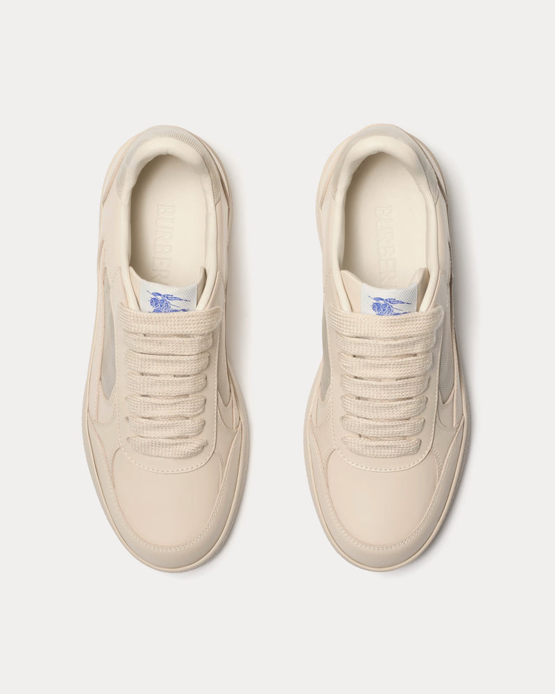 Burberry Check Terrace Leather Clam Beige Low Top Sneakers - 2