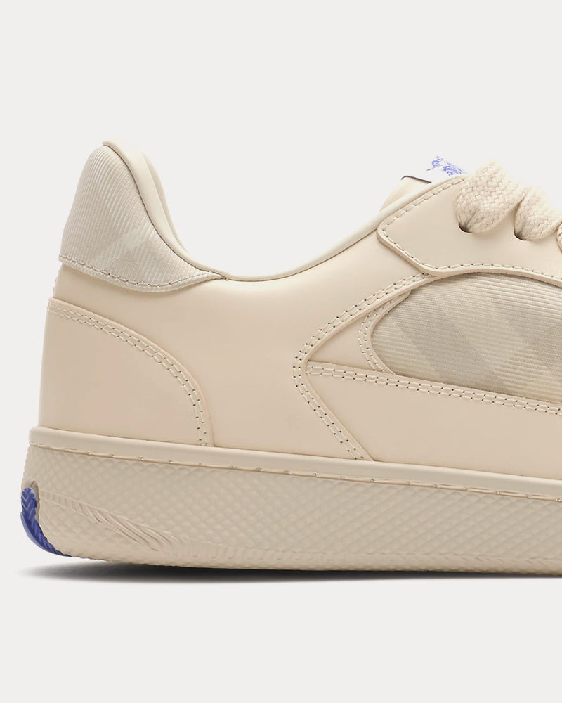 Burberry Check Terrace Leather Clam Beige Low Top Sneakers - 6