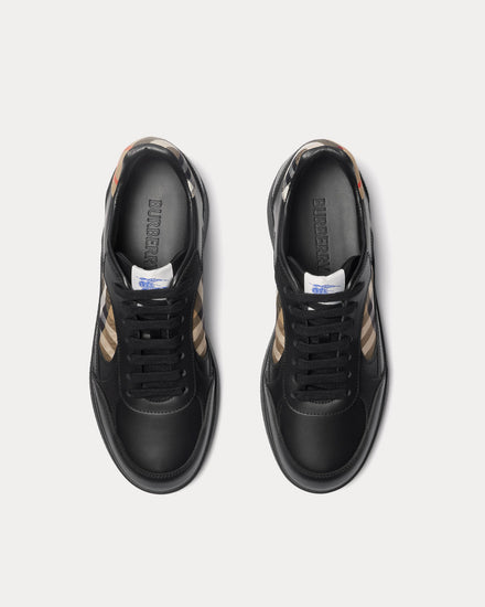 Burberry Check Terrace Leather Black / Sand Low Top Sneakers - 2