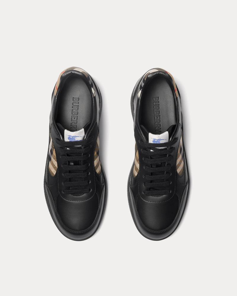 Burberry Check Terrace Leather Black / Sand Low Top Sneakers - 2