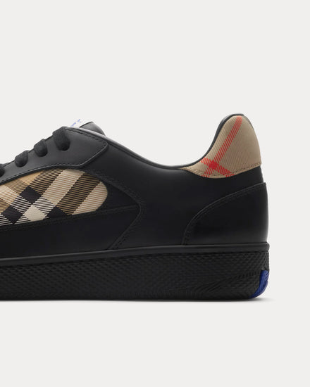Burberry Check Terrace Leather Black / Sand Low Top Sneakers - 5