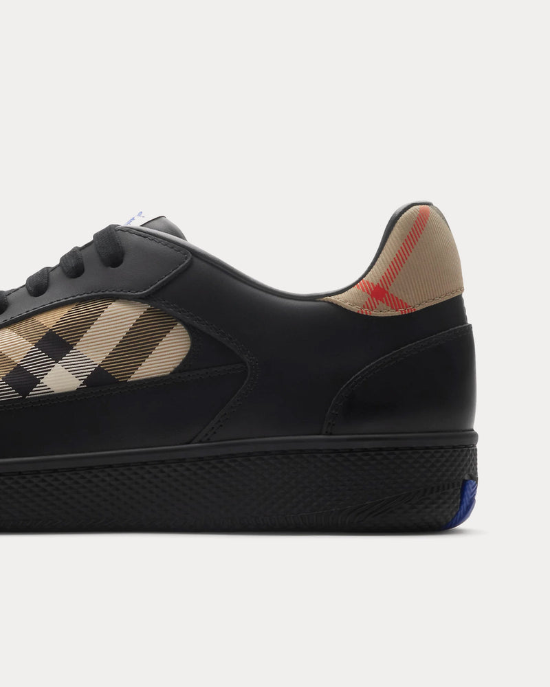 Burberry Check Terrace Leather Black / Sand Low Top Sneakers - 5