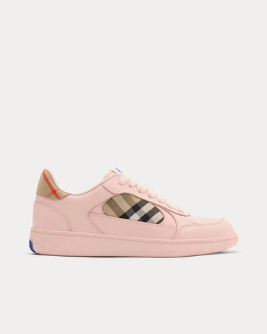 Burberry Check Terrace Leather Flora / Sand Low Top Sneakers