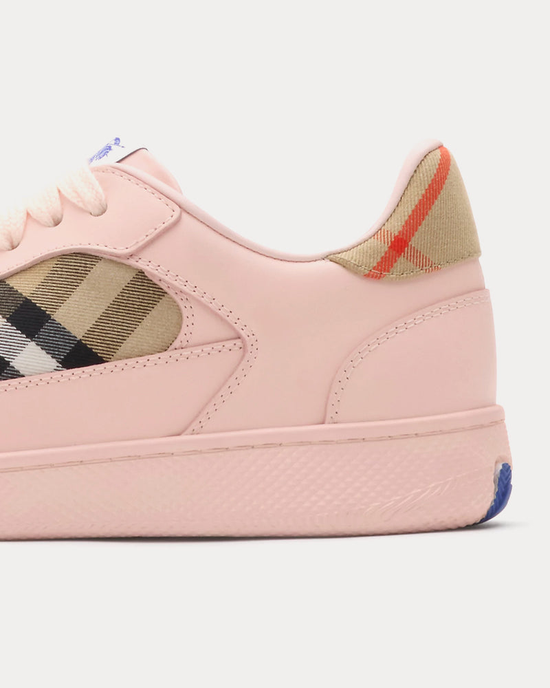 Burberry Check Terrace Leather Flora / Sand Low Top Sneakers - 5