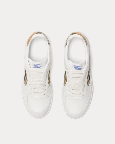 Burberry Check Terrace Leather White / Sand Low Top Sneakers - 2