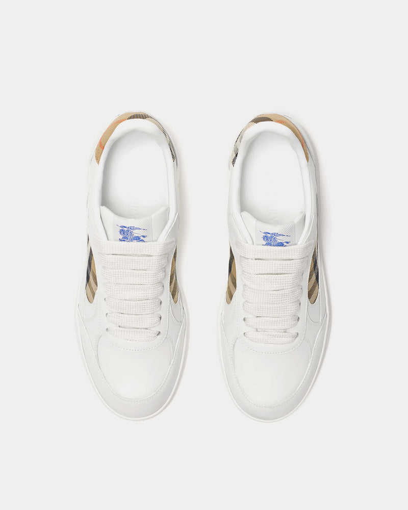 Burberry Check Terrace Leather White / Sand Low Top Sneakers - 2