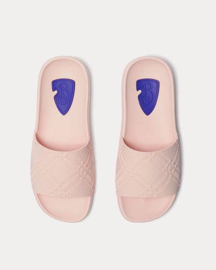 Burberry Dive Embossed Check Gloss Slides - 2