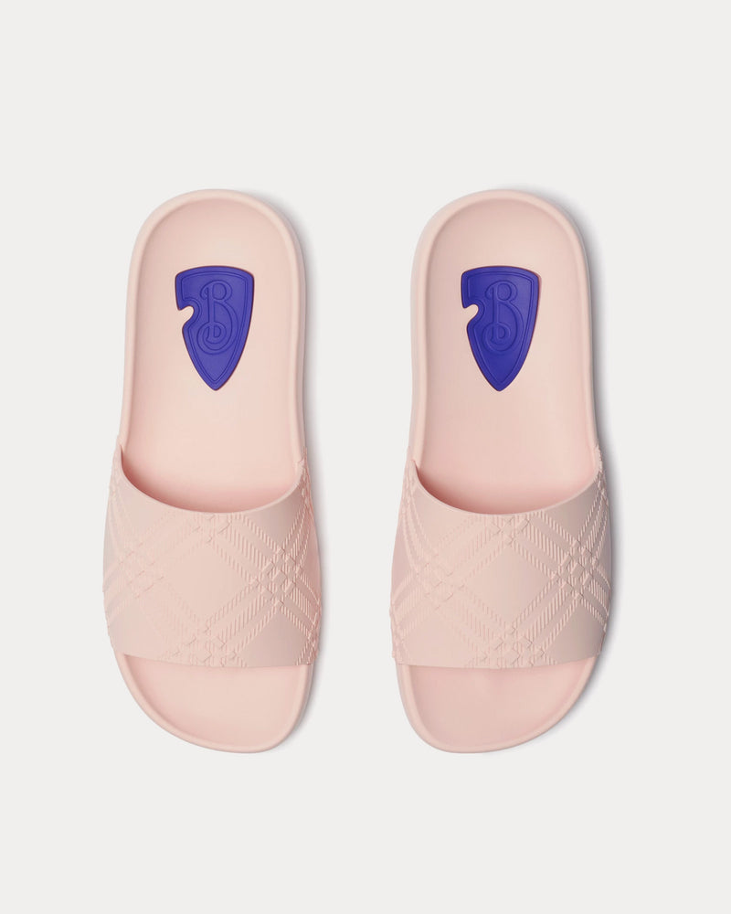 Burberry Dive Embossed Check Gloss Slides - 2