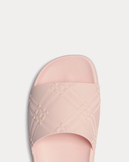 Burberry Dive Embossed Check Gloss Slides - 4