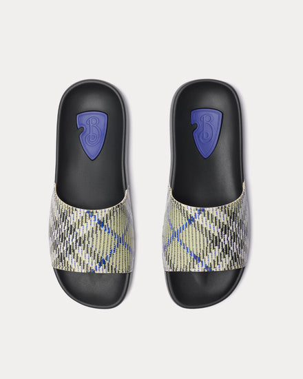 Burberry Dive Embossed Check Lichen Slides - 2