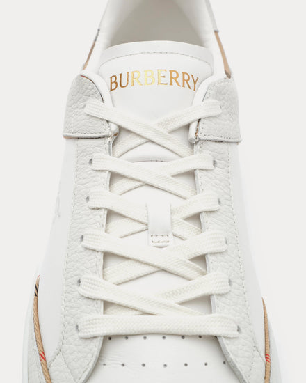 Burberry Harrow Leather & Nylon White / Archive Beige Low Top Sneakers - 6